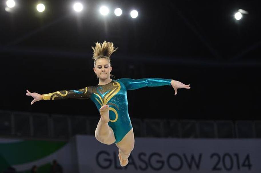Lauren Mitchell, 23 anni, la prima australiana ad aver vinto un oro ai Mondiali nella ginnastica: nel corpo libero a Rotterdam 2010. Afp 